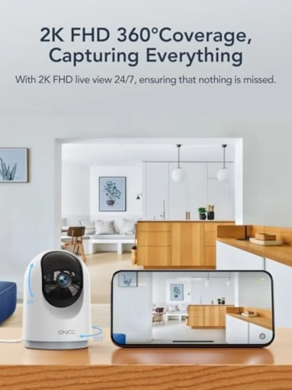 Indoor Home Security Cameras for Pets, Dogs & Babies - 4 Pack with Phone App